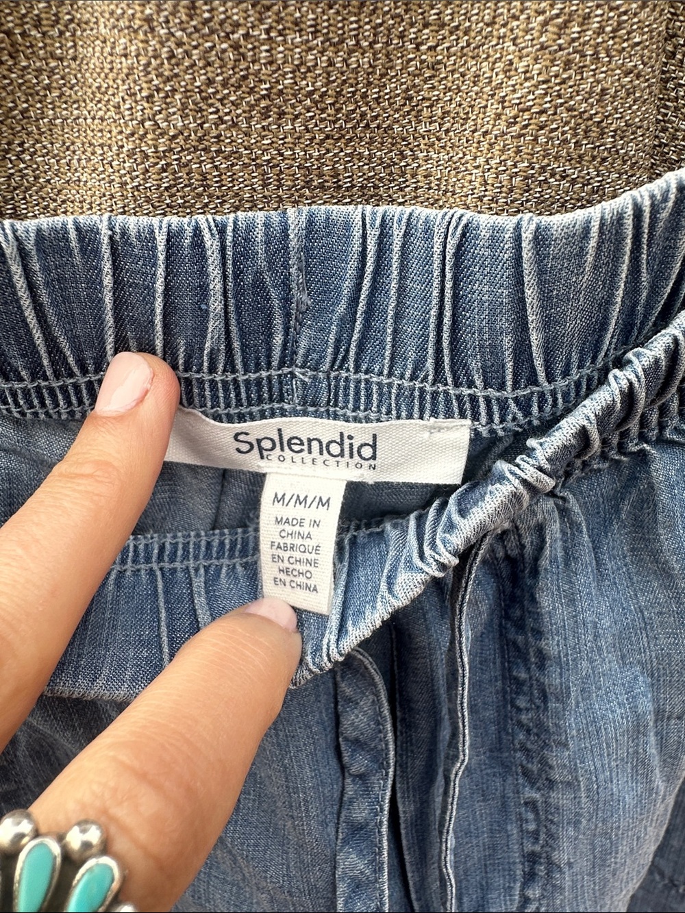 Splendid Light Blue Drawstring Wide-Leg Pants - Picture 2 of 4